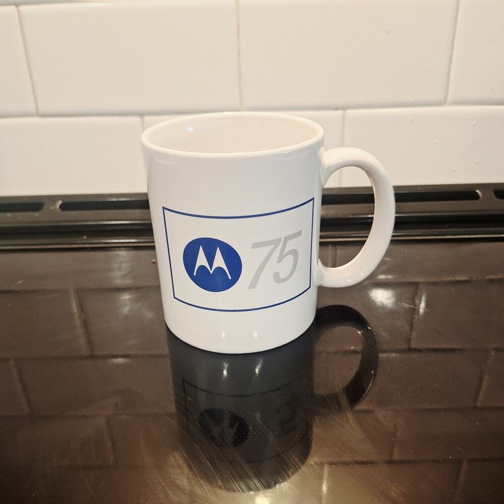 Vintage Motorola 75th Anniversary Coffee Cup Mug 2003 Rare Tech Collectible